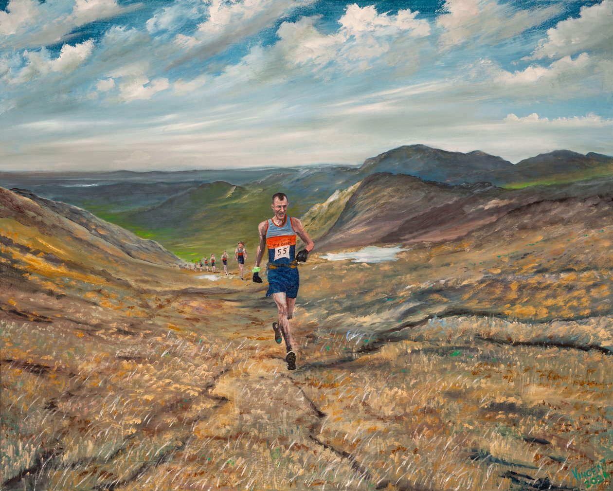 Adam guida i Billies, 2024 (olio su tela) da Vincent Alexander Booth