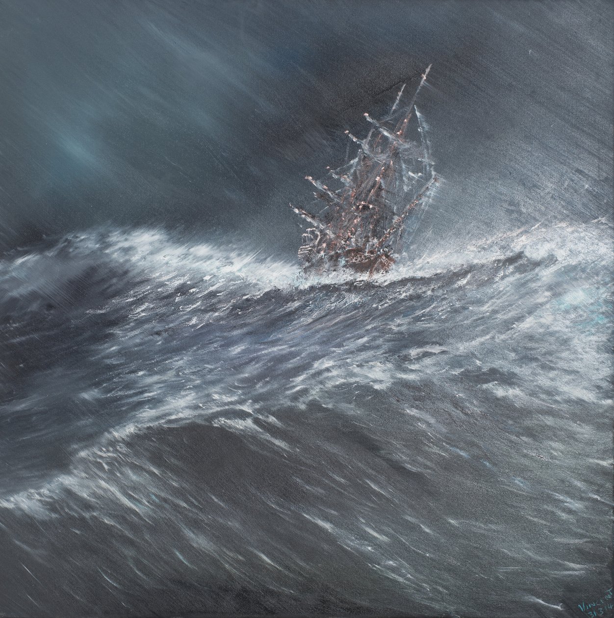 Beagle in una tempesta al largo di Capo Horn, 24 dicembre 1832 da Vincent Alexander Booth