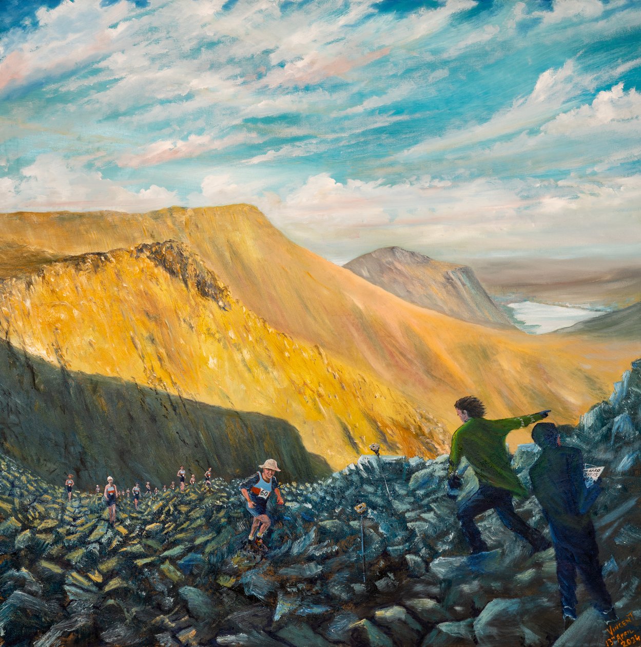 Dick guida i Billies al checkpoint 7, 2024 (olio su tela) da Vincent Alexander Booth