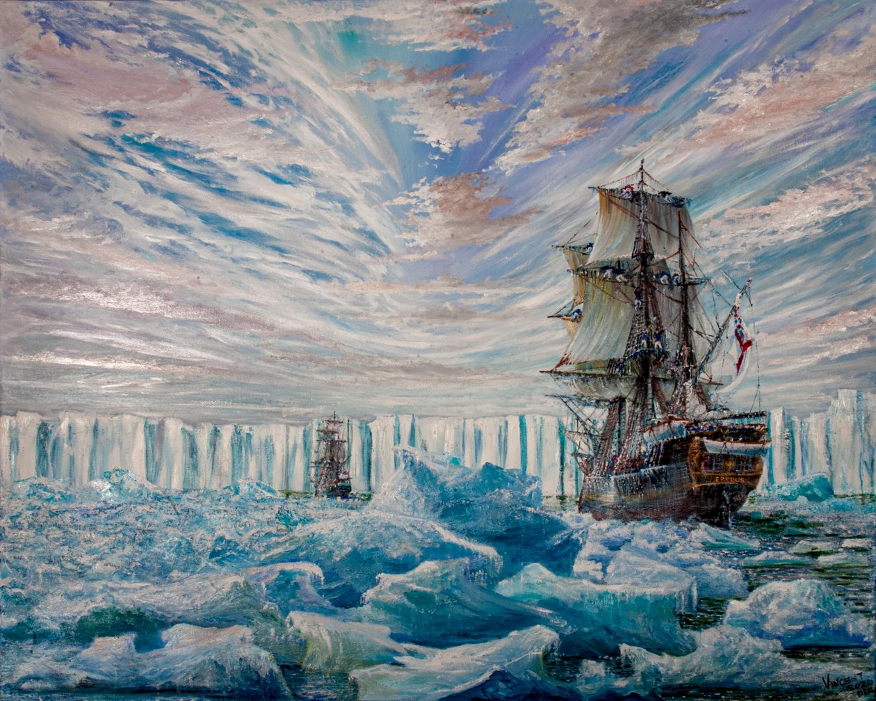 Erebus e Terror Scoprono la Piattaforma di Ghiaccio Antartica da Vincent Alexander Booth