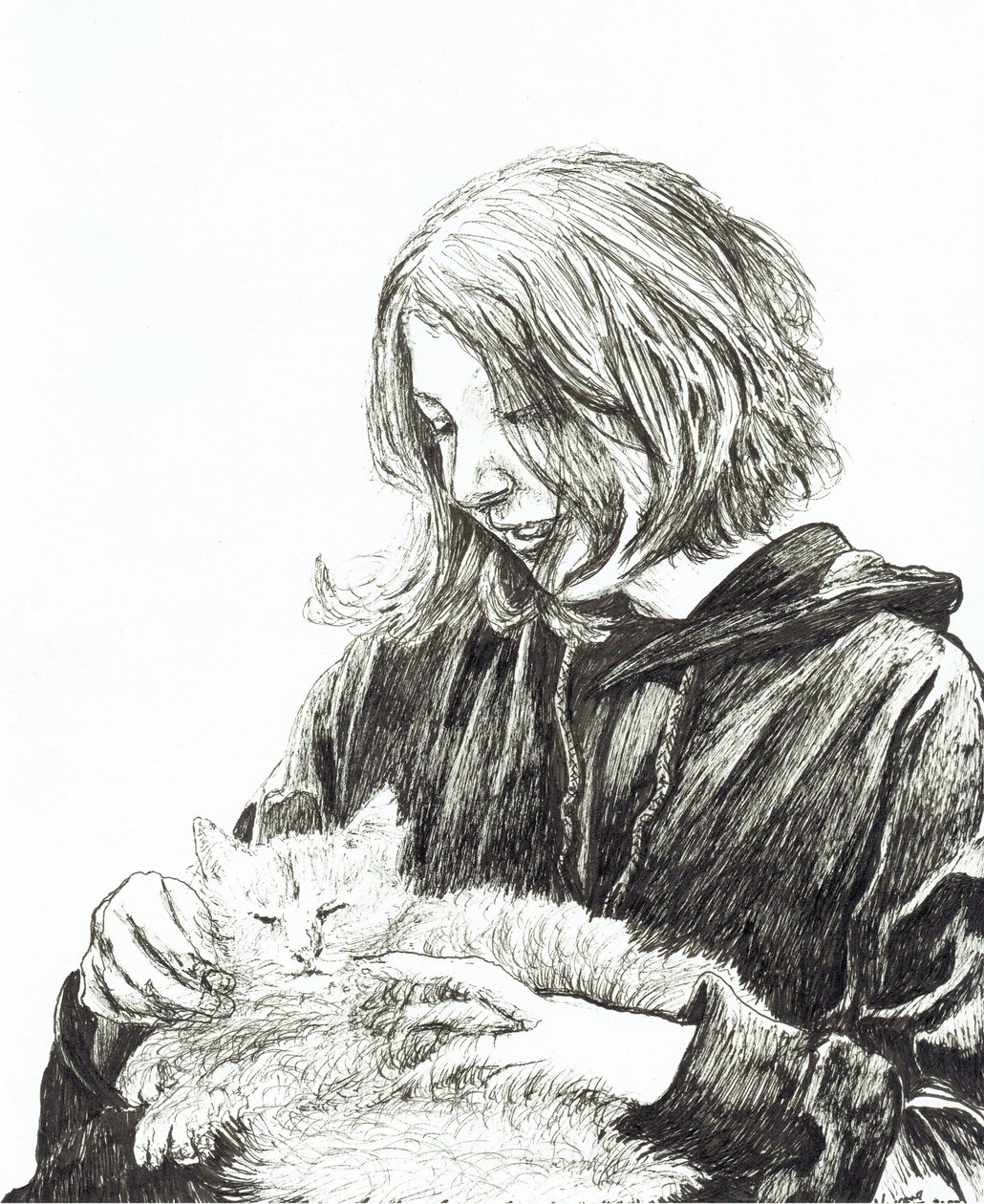 Ragazza e gatto da Vincent Alexander Booth