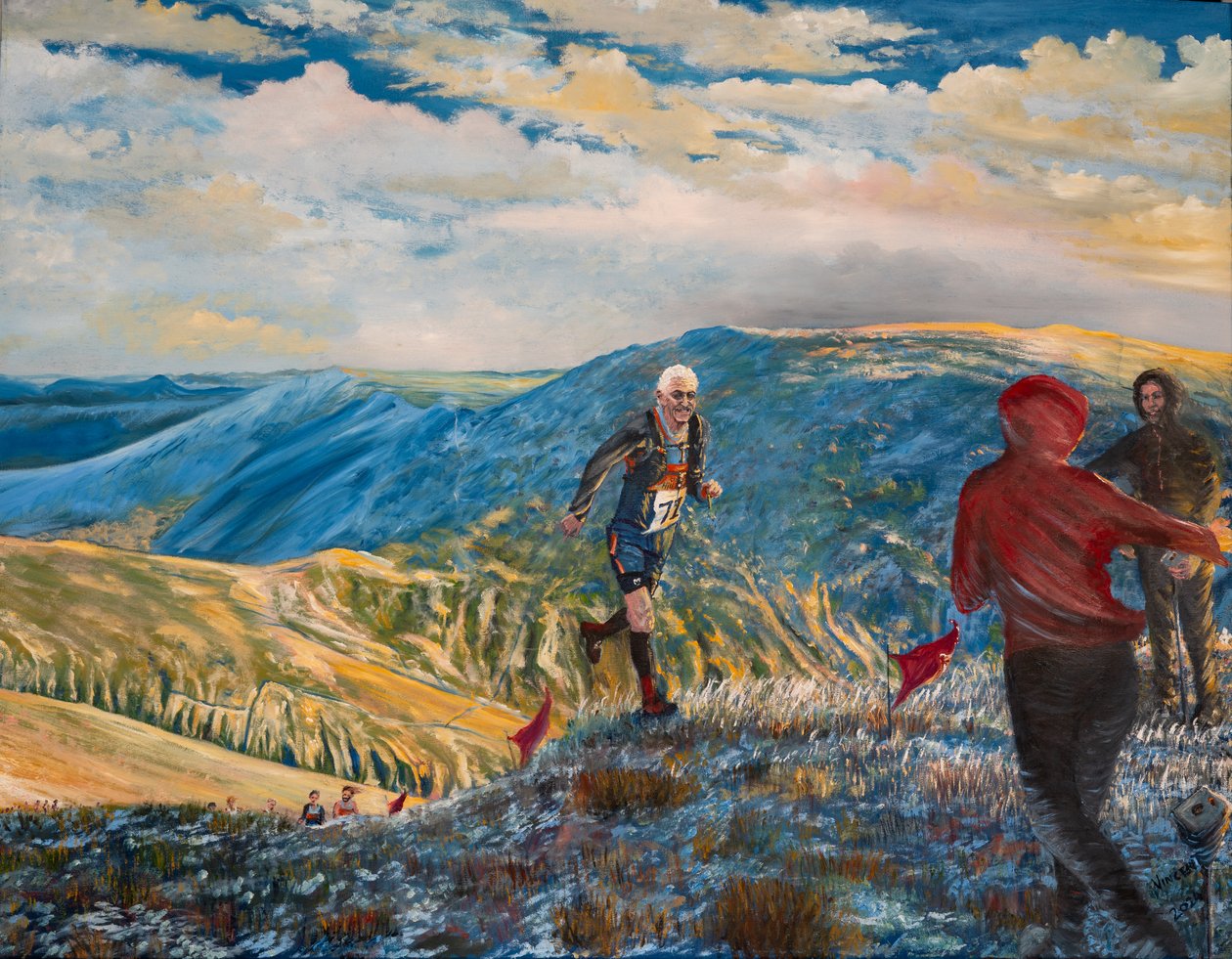 Graham al checkpoint 5, 2024 (olio su tela) da Vincent Alexander Booth