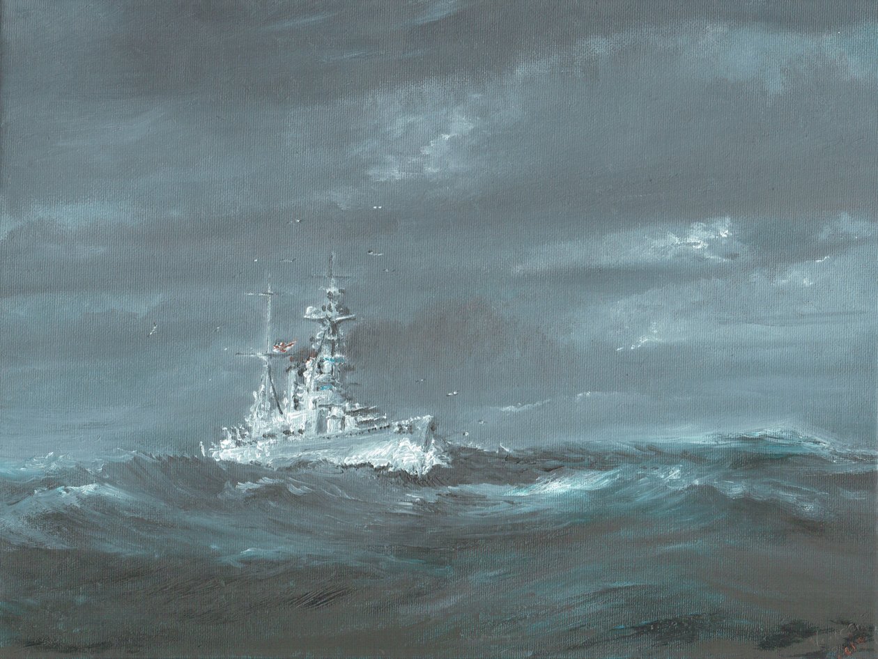 HMS Hood al largo della costa scozzese anni 