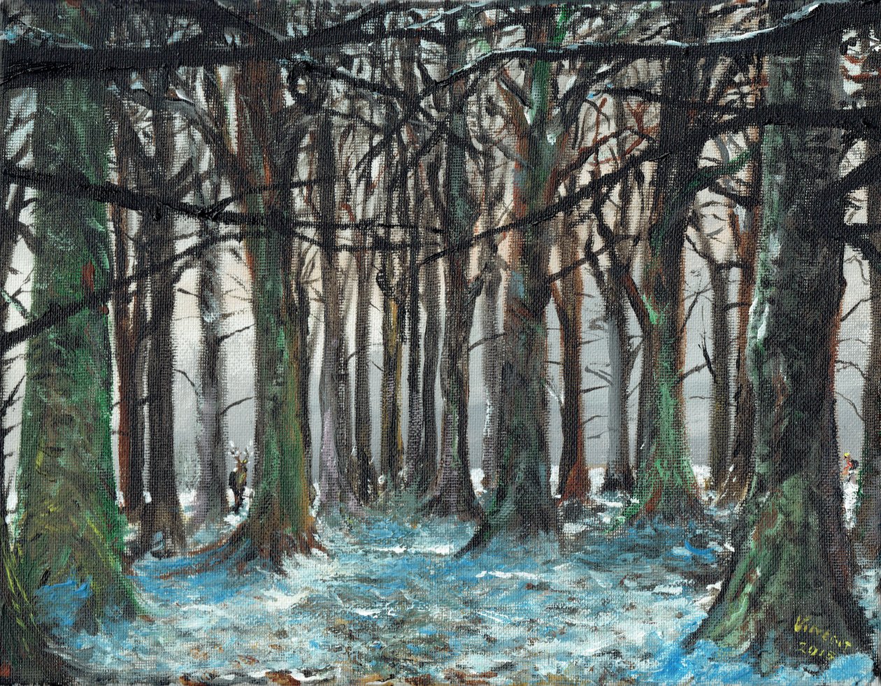 Cervo e corridore a Lyme Park da Vincent Alexander Booth