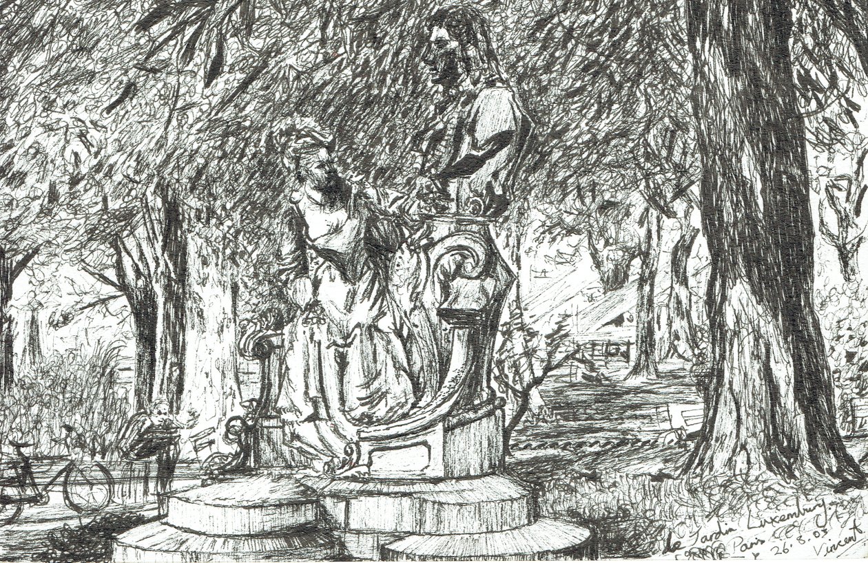 Statua nel Jardin Luxemburg Parigi, 2003 da Vincent Alexander Booth