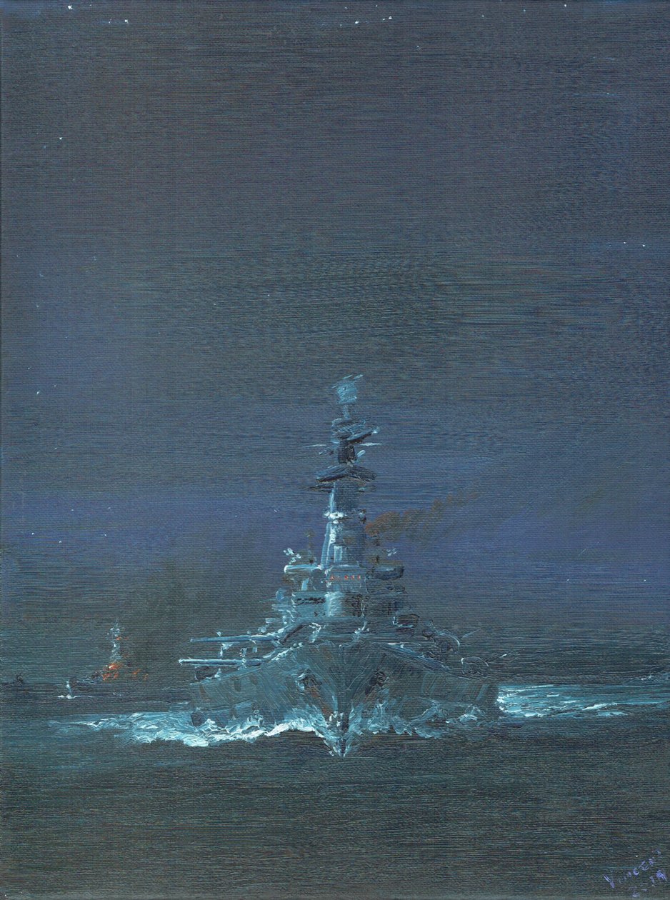 USS Washington avvista Kirishima sul radar a Guadalcanal 1942 da Vincent Alexander Booth