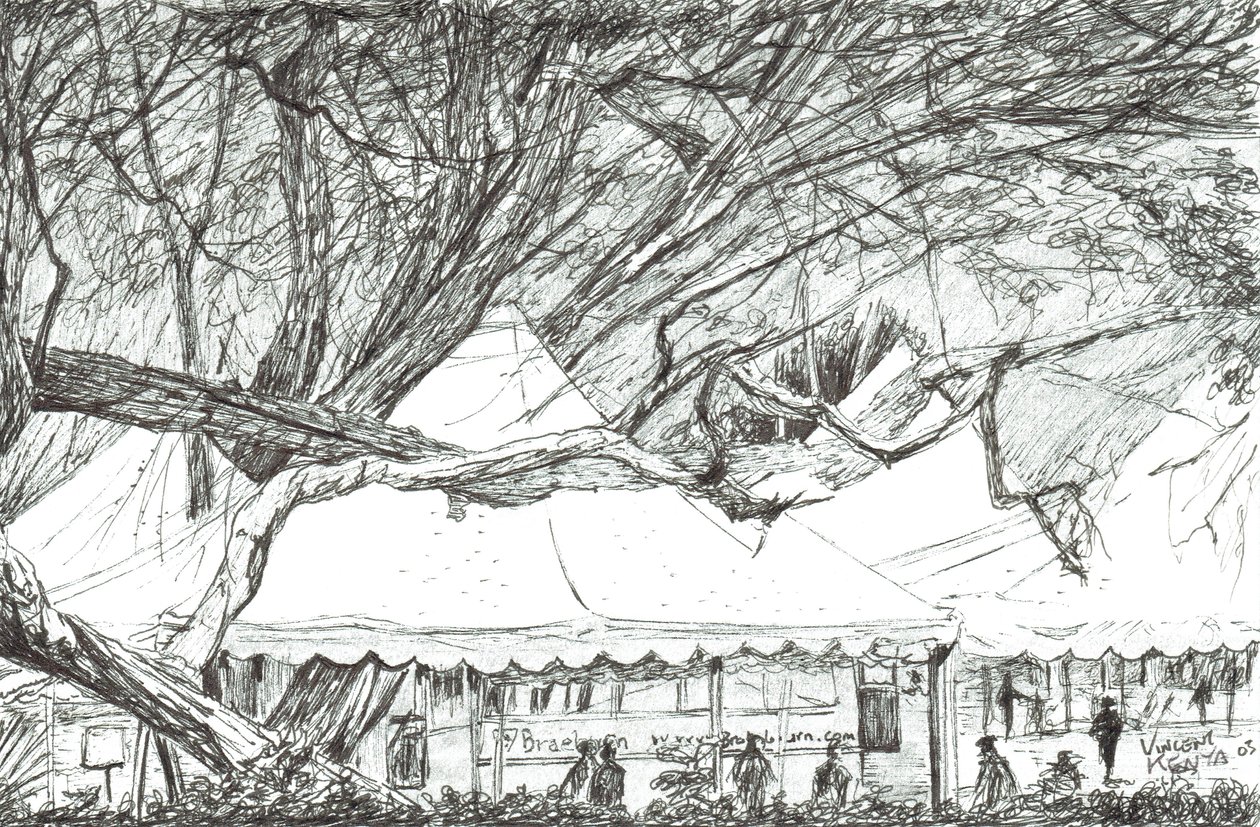 Tende da matrimonio al Lago Navaisha, Kenya, 2003 da Vincent Alexander Booth