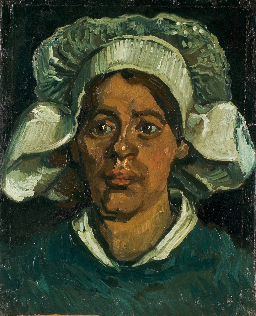 Testa di una contadina con cappuccio bianco, 1884-1885 da Vincent van Gogh