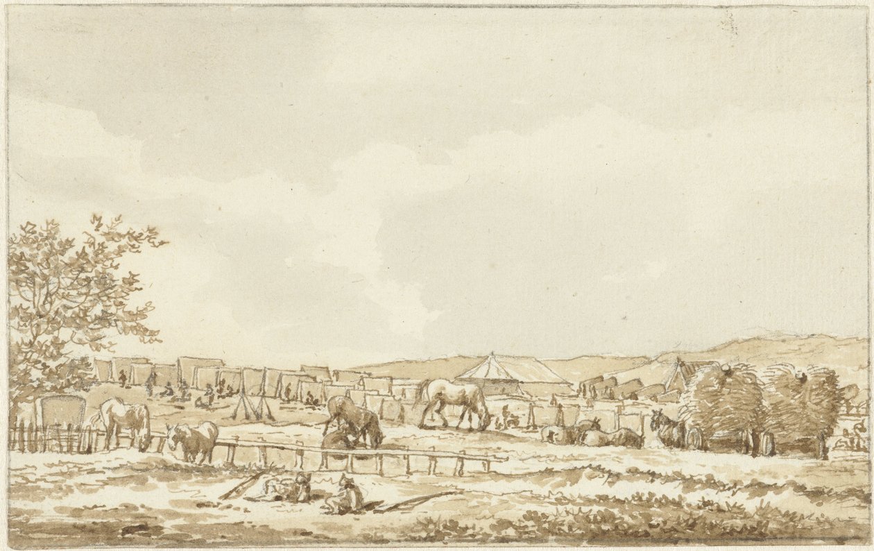 Legerkamp op de Droogberg te Overveen, 19 september 1787 da Vincent Jansz. van der Vinne