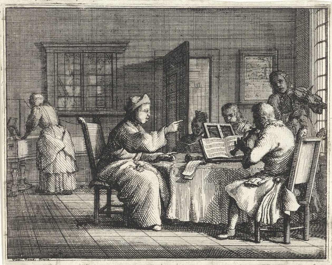 Maestro di musica con allievi da Vincent Laurensz. van der Vinne (II)