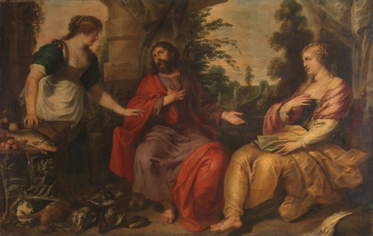 Cristo con Marta e Maria, 1630-1634 circa (olio su tela) da Vincent Malo