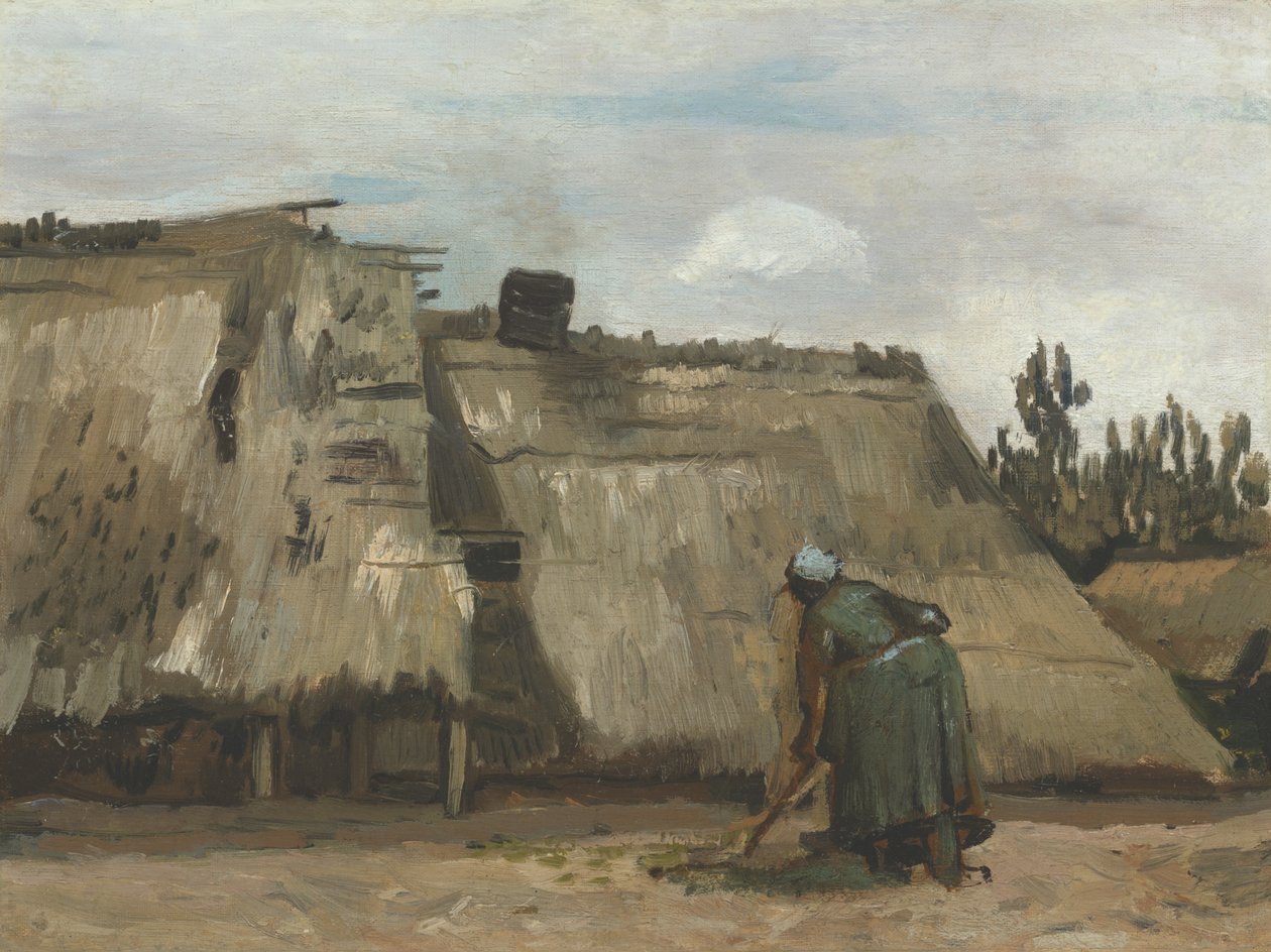 Una contadina che scava davanti alla sua casa da Vincent van Gogh