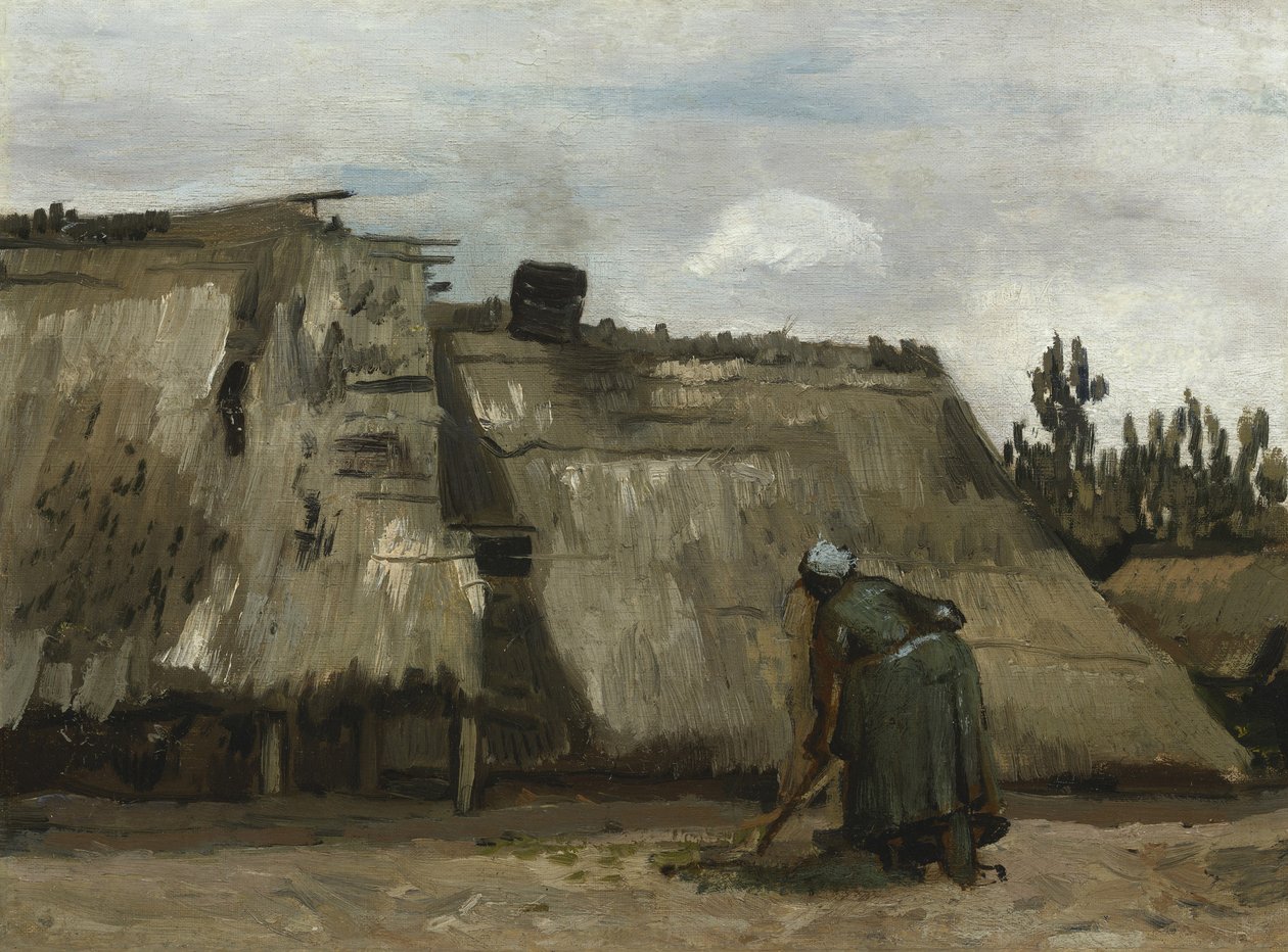 Una contadina che scava davanti alla sua casetta, c.1885 da Vincent van Gogh