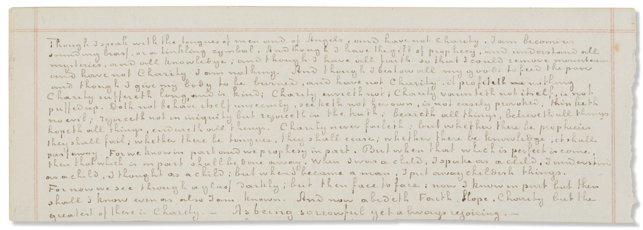 Manoscritto autografo, trascrizioni di testi biblici in inglese da Vincent van Gogh