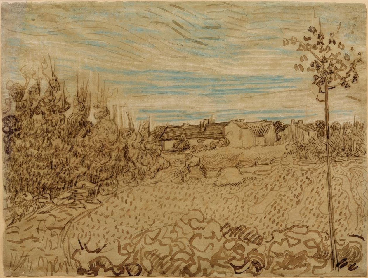 Casale in un campo da Vincent van Gogh