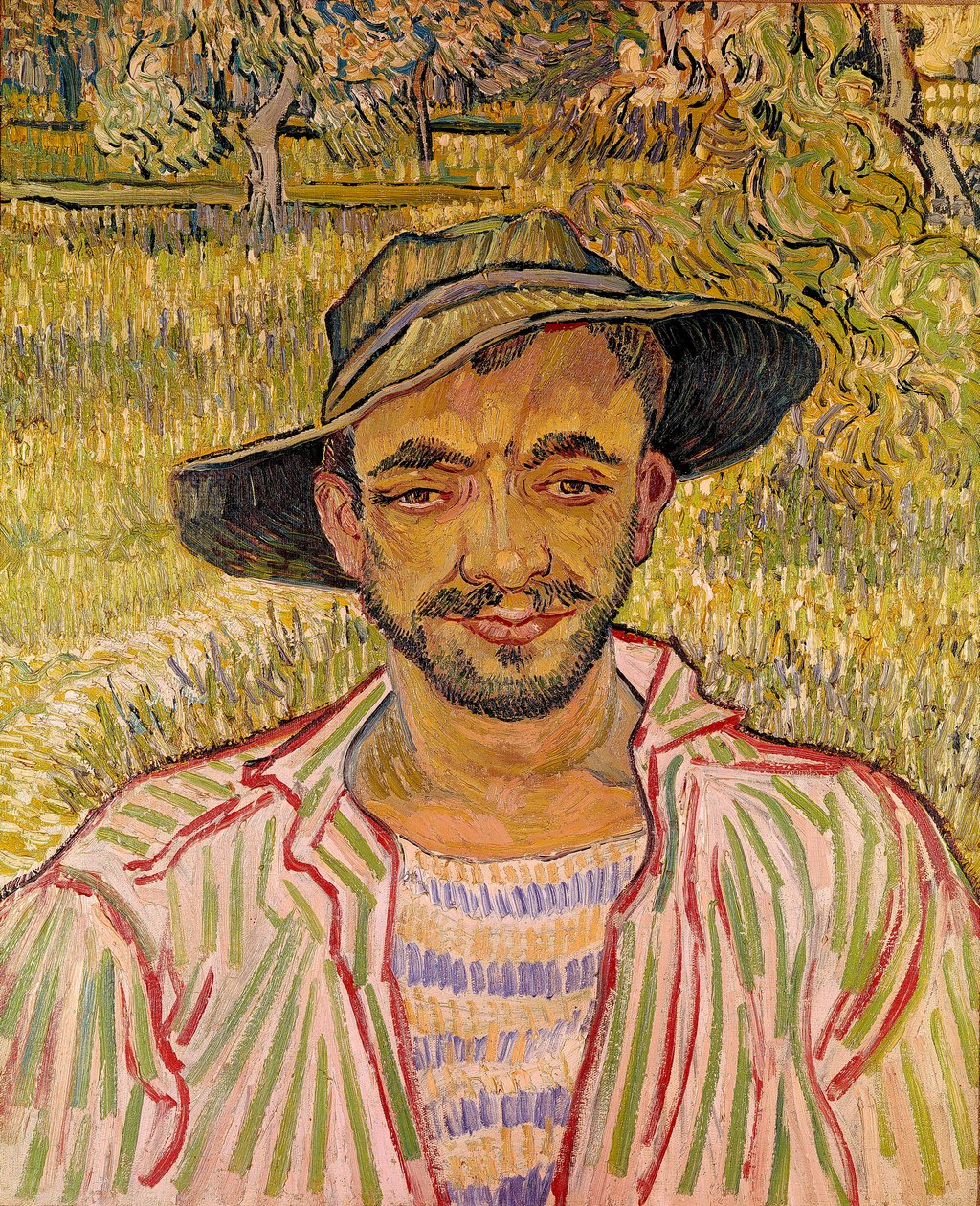 Busto di contadino con cappello di paglia. Dipinto di Vincent Van Gogh da Vincent van Gogh