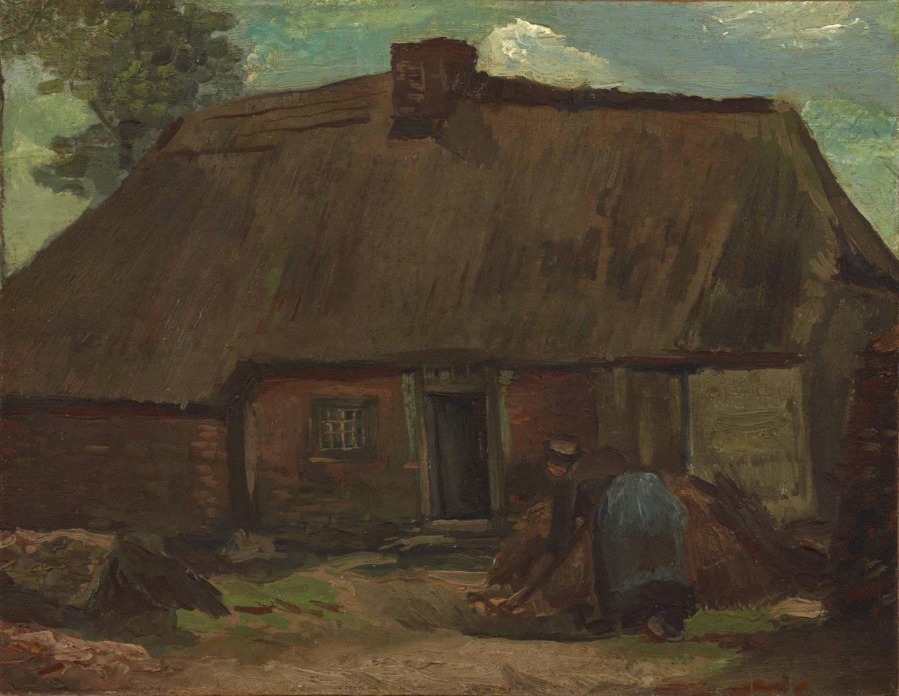 Capanna con contadina che scava da Vincent van Gogh
