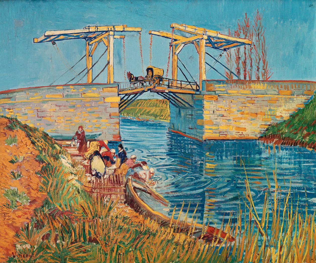 Ponte levatoio ad Arles con un gruppo di lavandaie ... da Vincent van Gogh