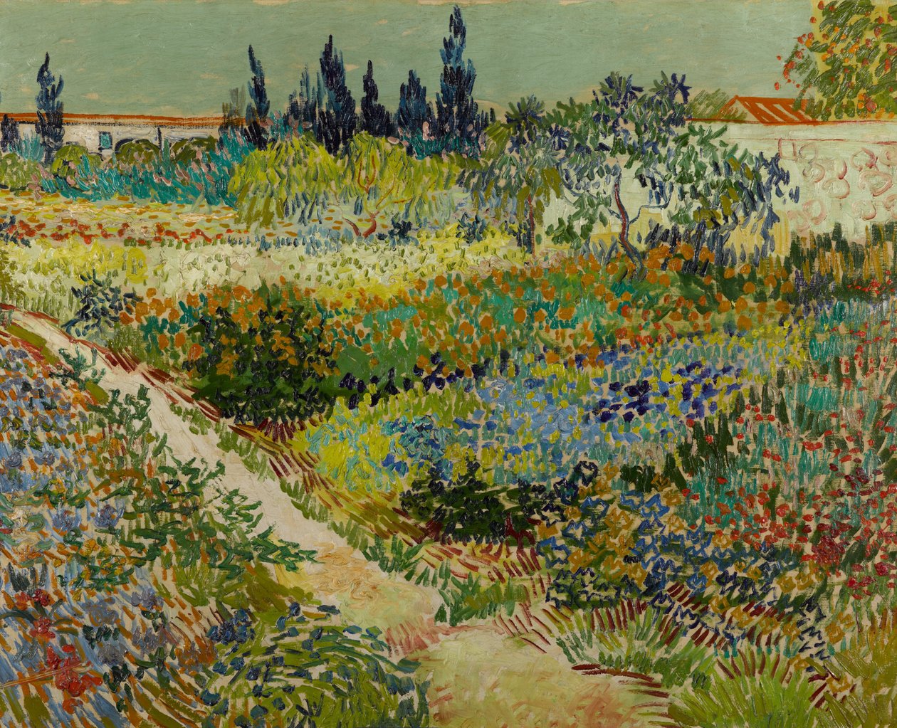 Olandese: Tuin te Arles Giardino fiorito con sentiero da Vincent van Gogh