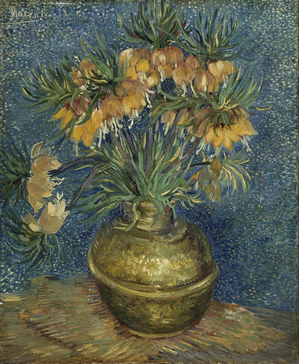 Fritillarie, corona imperiale in un vaso di rame da Vincent van Gogh