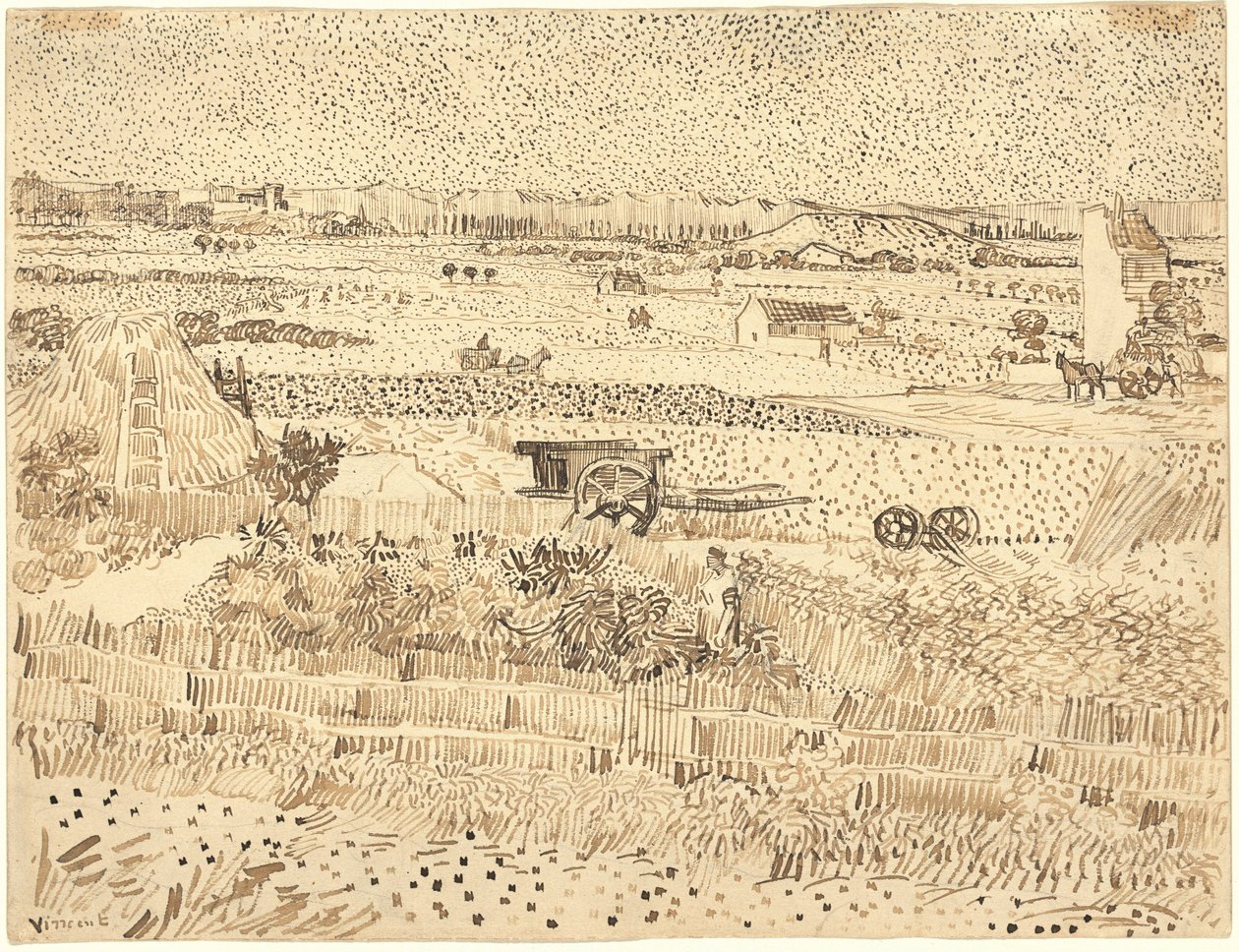 Raccolto--La pianura di La Crau da Vincent van Gogh