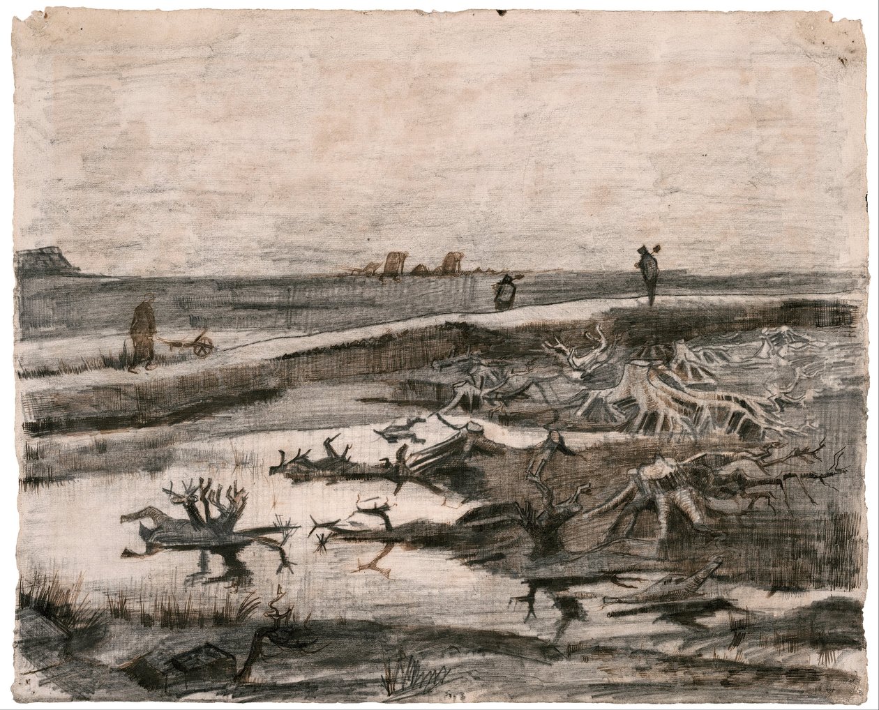 Paesaggio con tronchi di palude (Lavori nei campi) da Vincent van Gogh