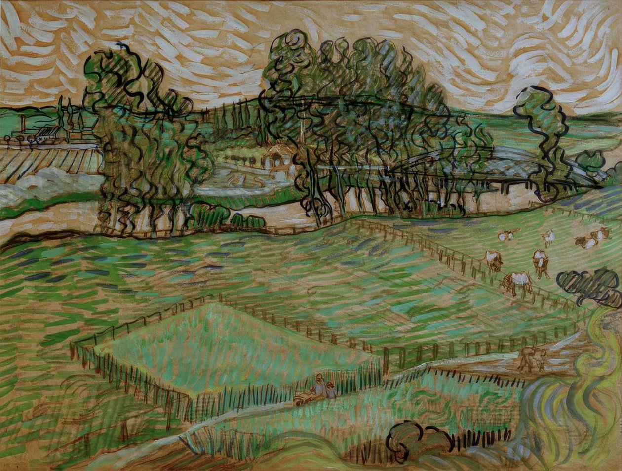 Paesaggio con ponte sull