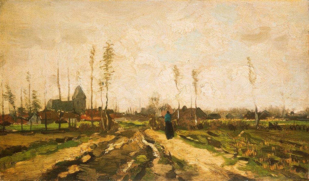 Paesaggio con chiesa e case da Vincent van Gogh