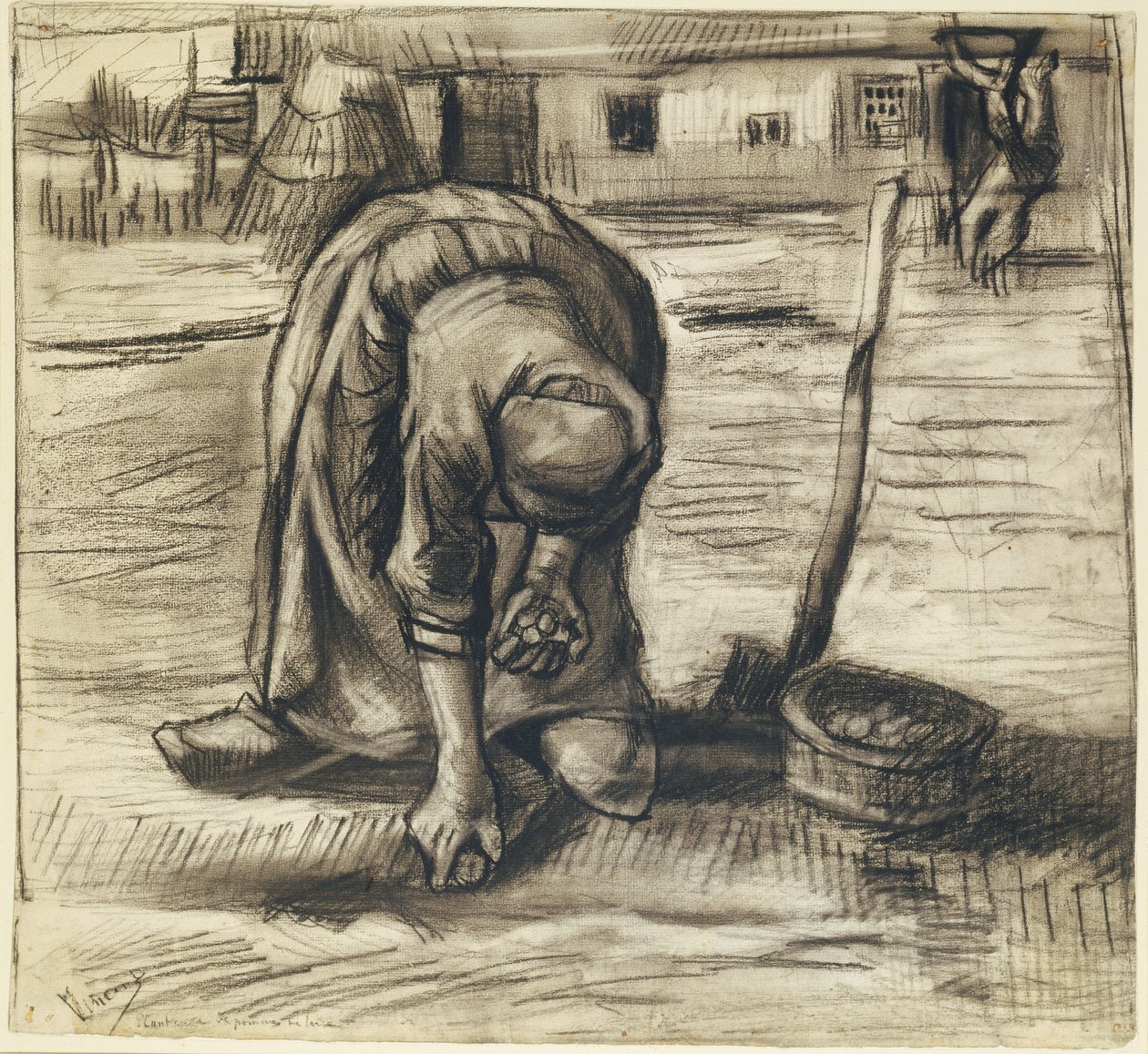 Contadina che pianta patate, c.1885 da Vincent van Gogh
