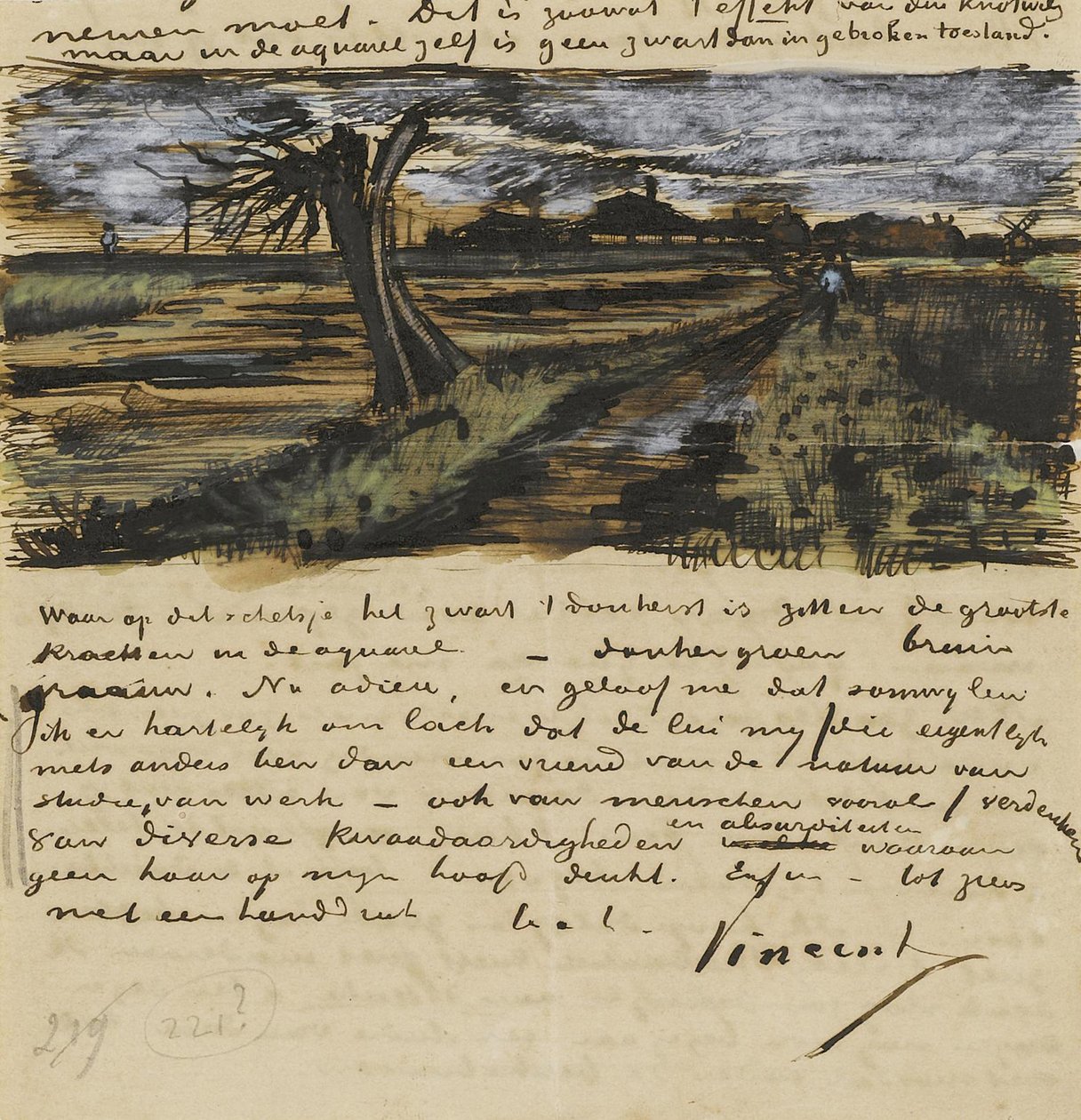 Salice Pollard. Lettera a Theo van Gogh da Vincent van Gogh
