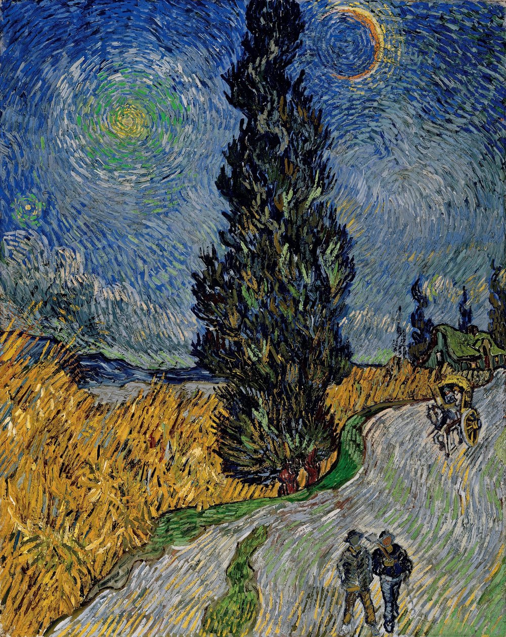 Strada con cipresso e stella da Vincent van Gogh