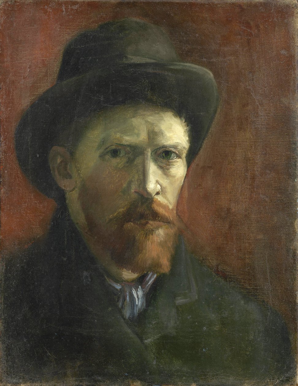 Autoritratto con cappello di feltro di Vincent van Gogh (1853-1890) da Vincent van Gogh