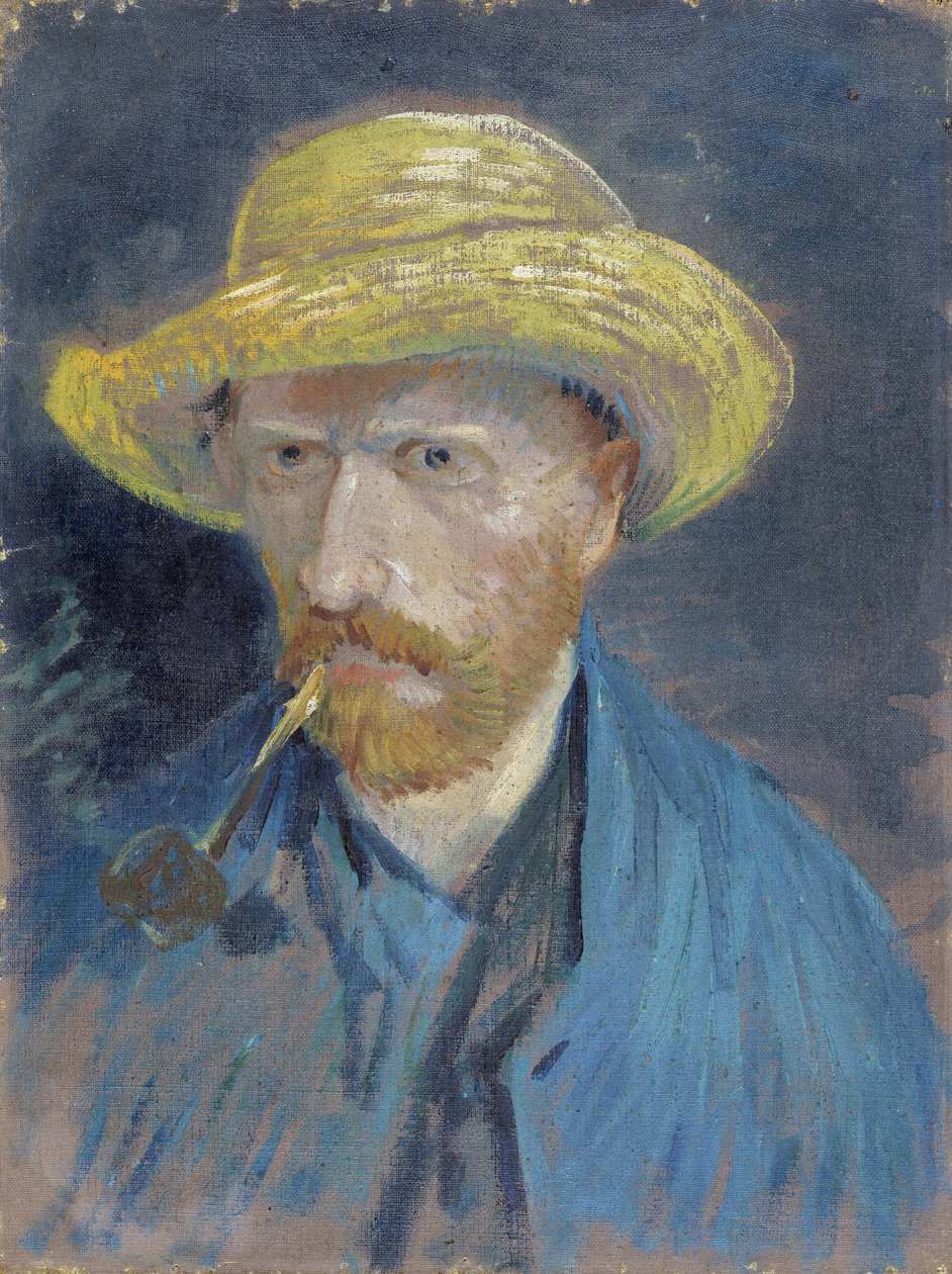 Autoritratto con cappello di paglia e pipa di Vincent van Gogh (1853-1890) da Vincent van Gogh