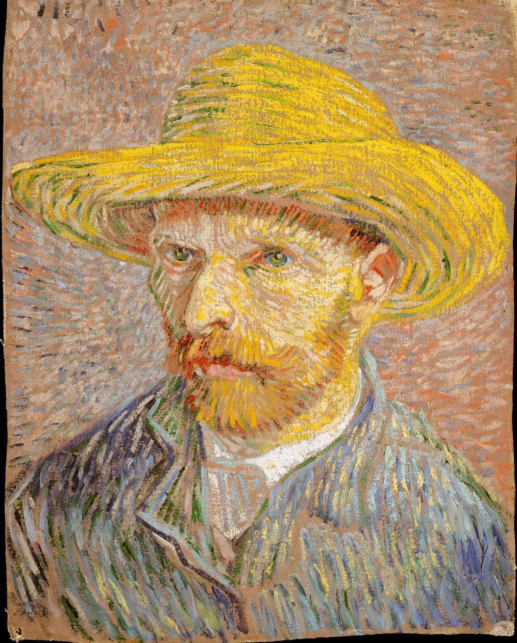 Autoritratto con cappello di paglia (recto: La pelatrice di patate) da Vincent van Gogh
