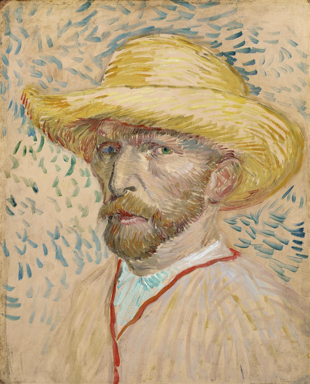 Autoritratto con cappello di paglia da Vincent van Gogh