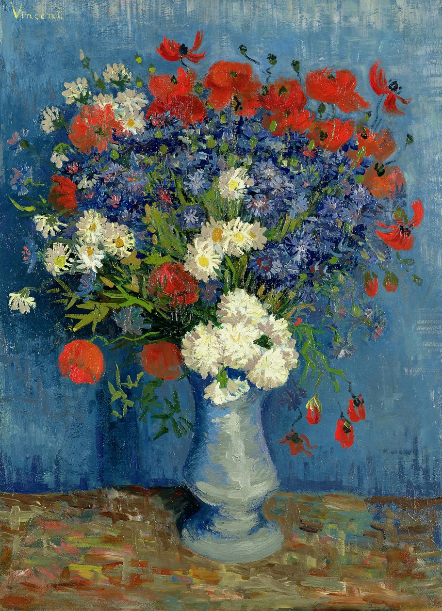 Natura morta: Vaso con fiordalisi e papaveri, 1887 da Vincent van Gogh