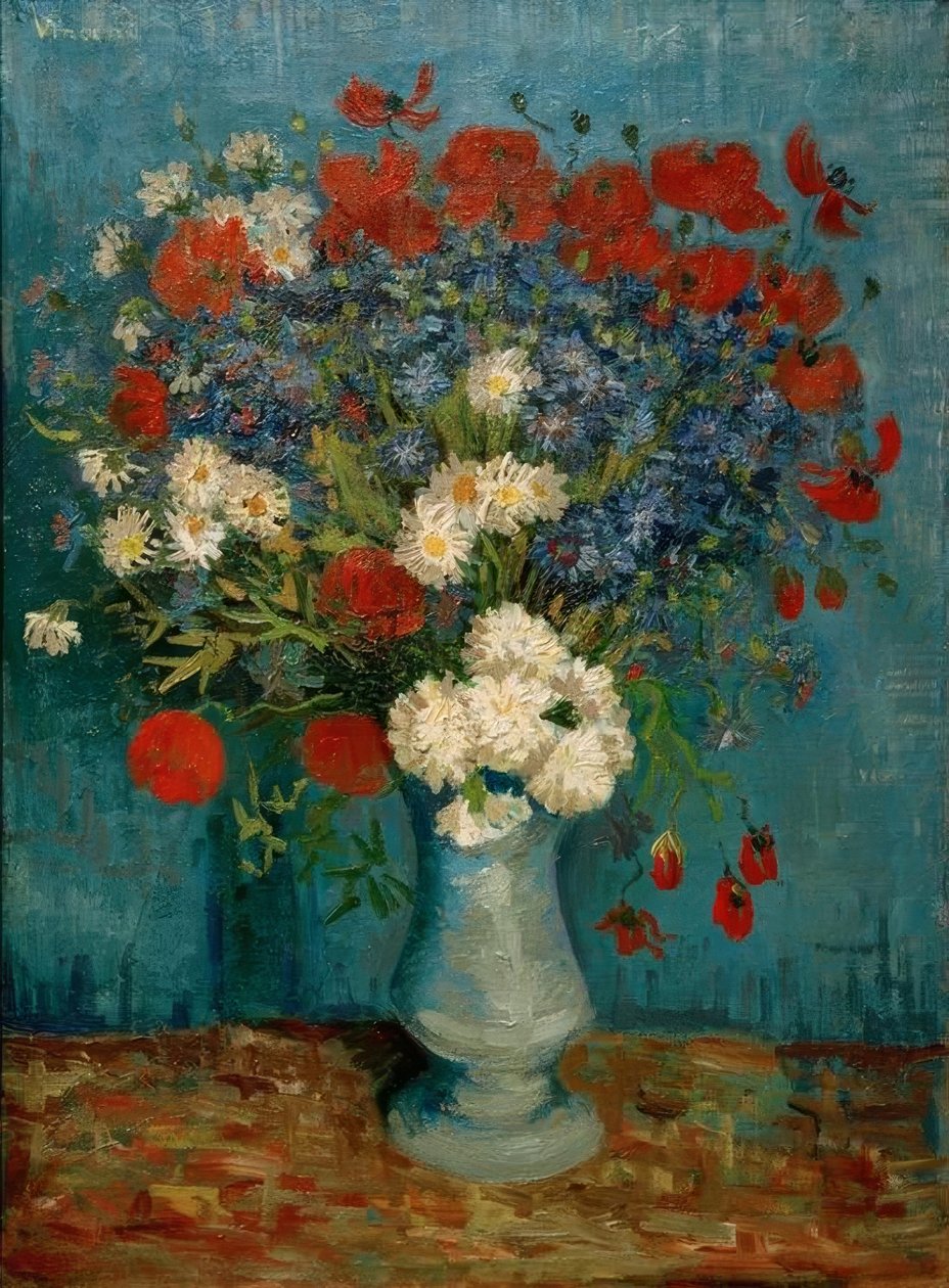 Natura morta: Vaso con fiordalisi e papaveri da Vincent van Gogh