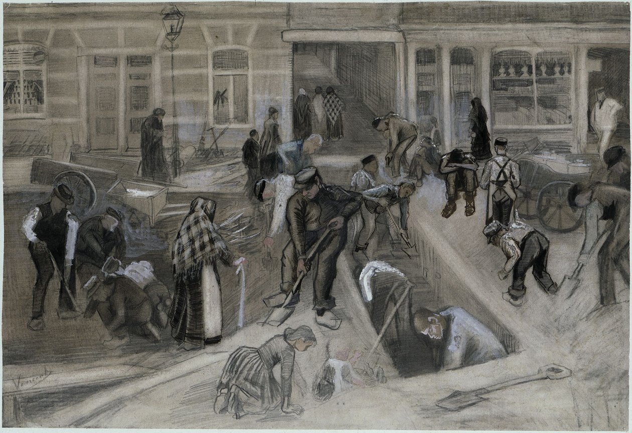 Operai stradali nello scavo di un vano scala da Vincent van Gogh