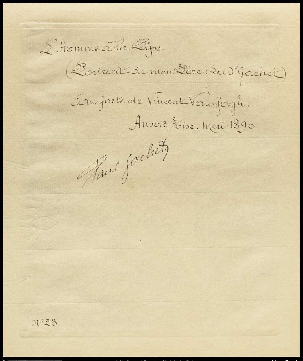 Verso di Uomo che fuma una pipa: Ritratto del Dr. Gachet, 1890 da Vincent van Gogh