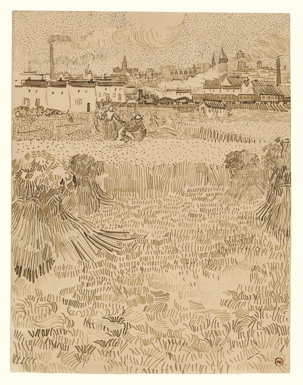 Vista dai campi di grano da Vincent van Gogh