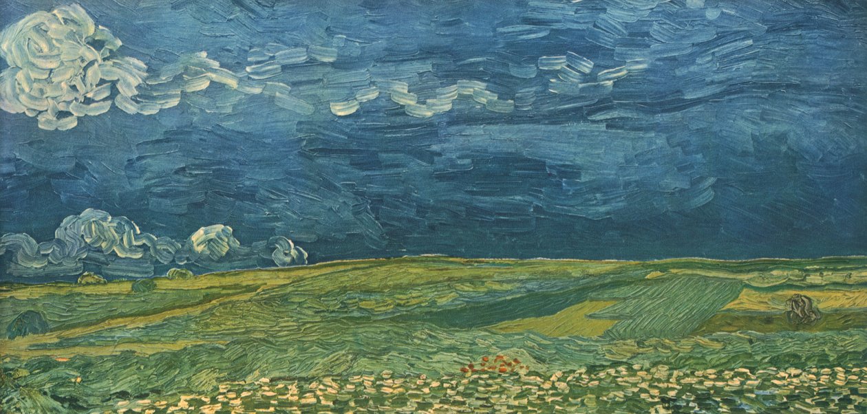 Campi di grano sotto nuvole temporalesche, luglio 1890 da Vincent van Gogh