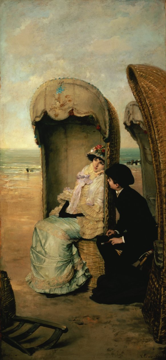 Confidenze sulla spiaggia, c.1883 da Vincente Gonzalez Palmaroli