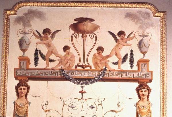 Dettaglio della Parete della Sala della Musica Pompeiana, 1777-80 da Vincenzo Valdre