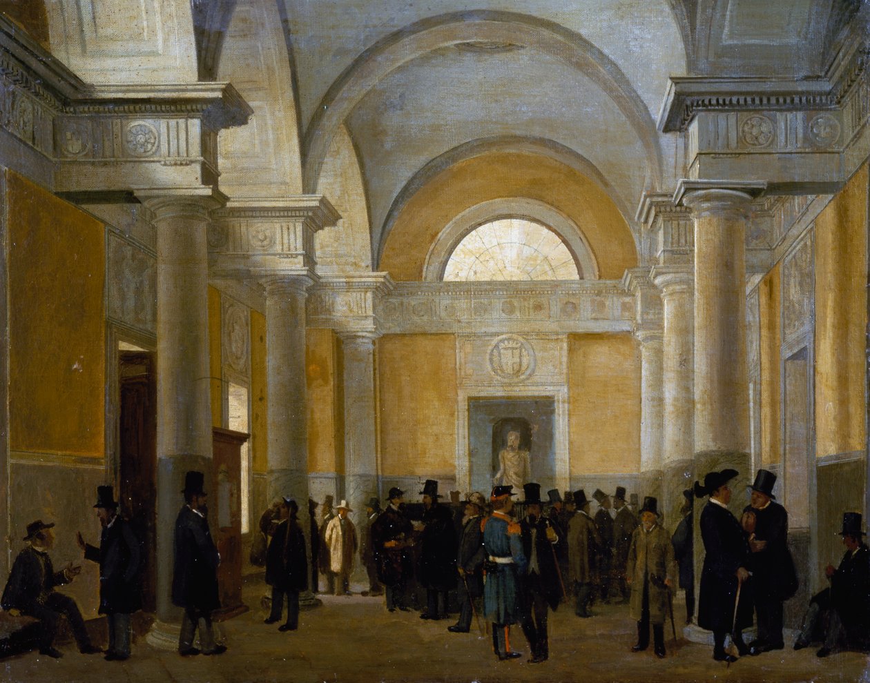Interno di Palazzo San Giacomo a Napoli da Vincenzo Abbati