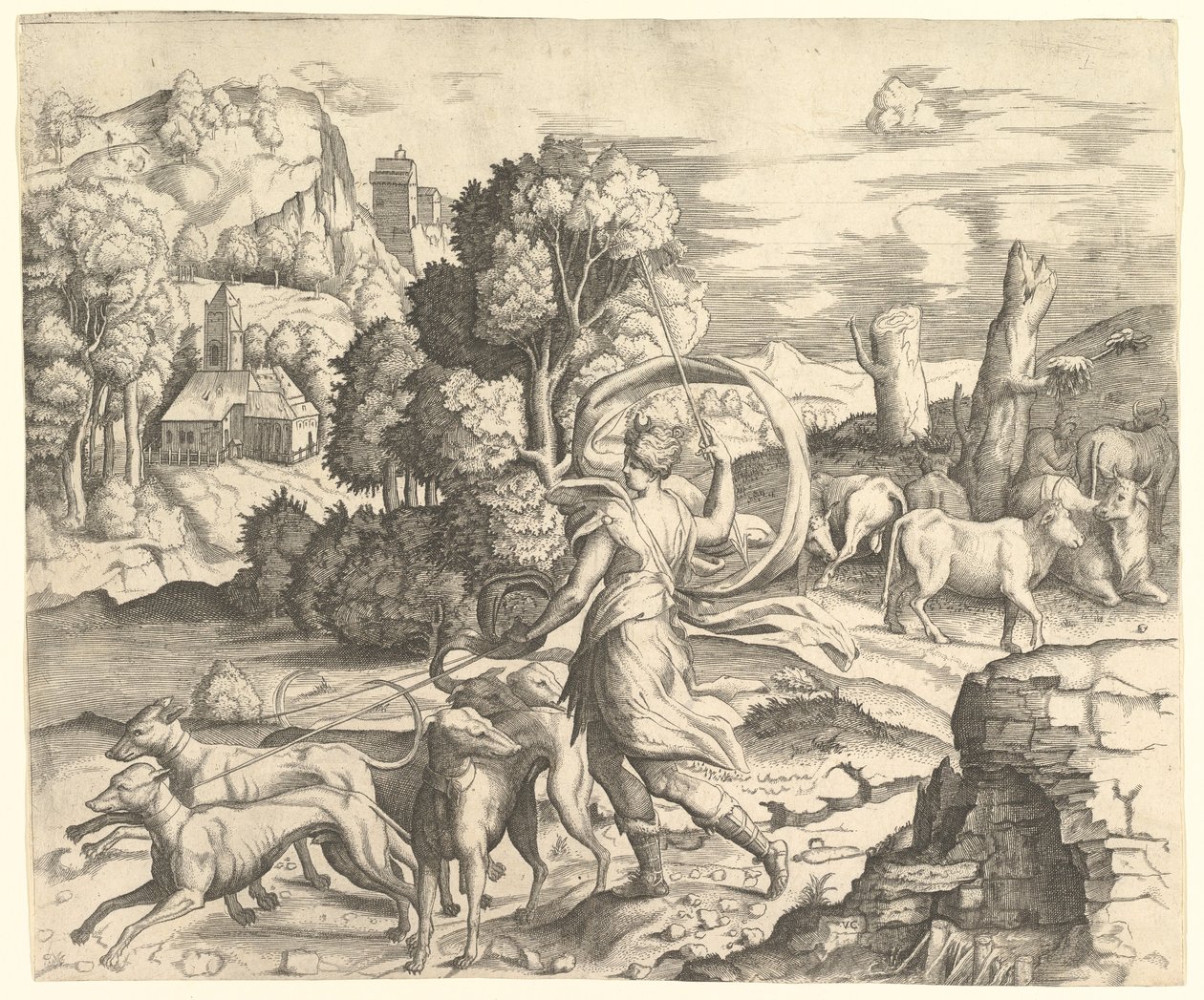 Diana la Cacciatrice in un Paesaggio, ca. 1530-42 da Vincenzo Caccianemici