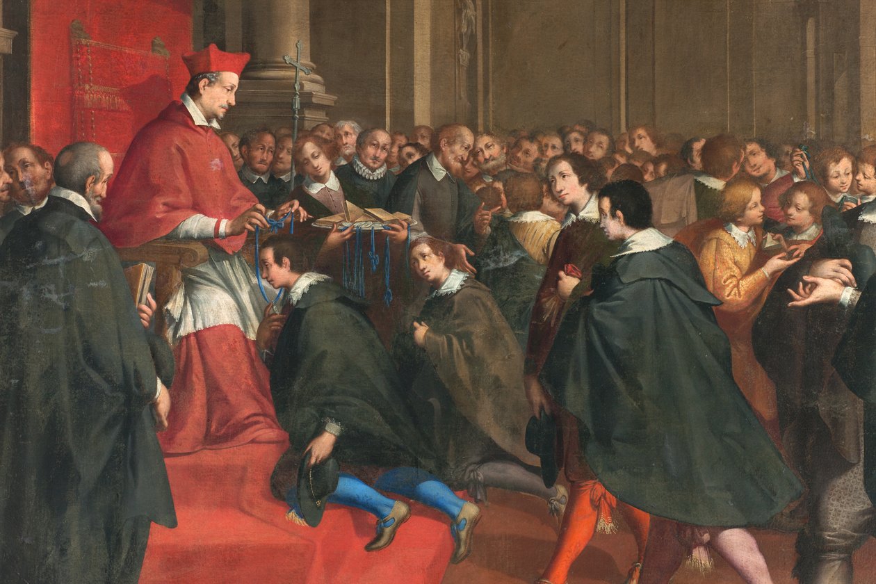 Milano, Chiesa di San Francesco da Paola, Fratelli Campi, Il cardinale Federico organizza il gruppo dei maestri della dottrina cristiana da Vincenzo and Campi Antonio Campi