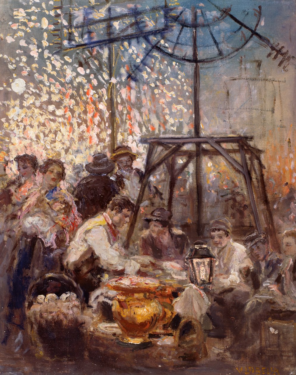 Octopus seller in Piedigrotta, by Vincenzo La Bella (1872-1954) da Vincenzo La Bella