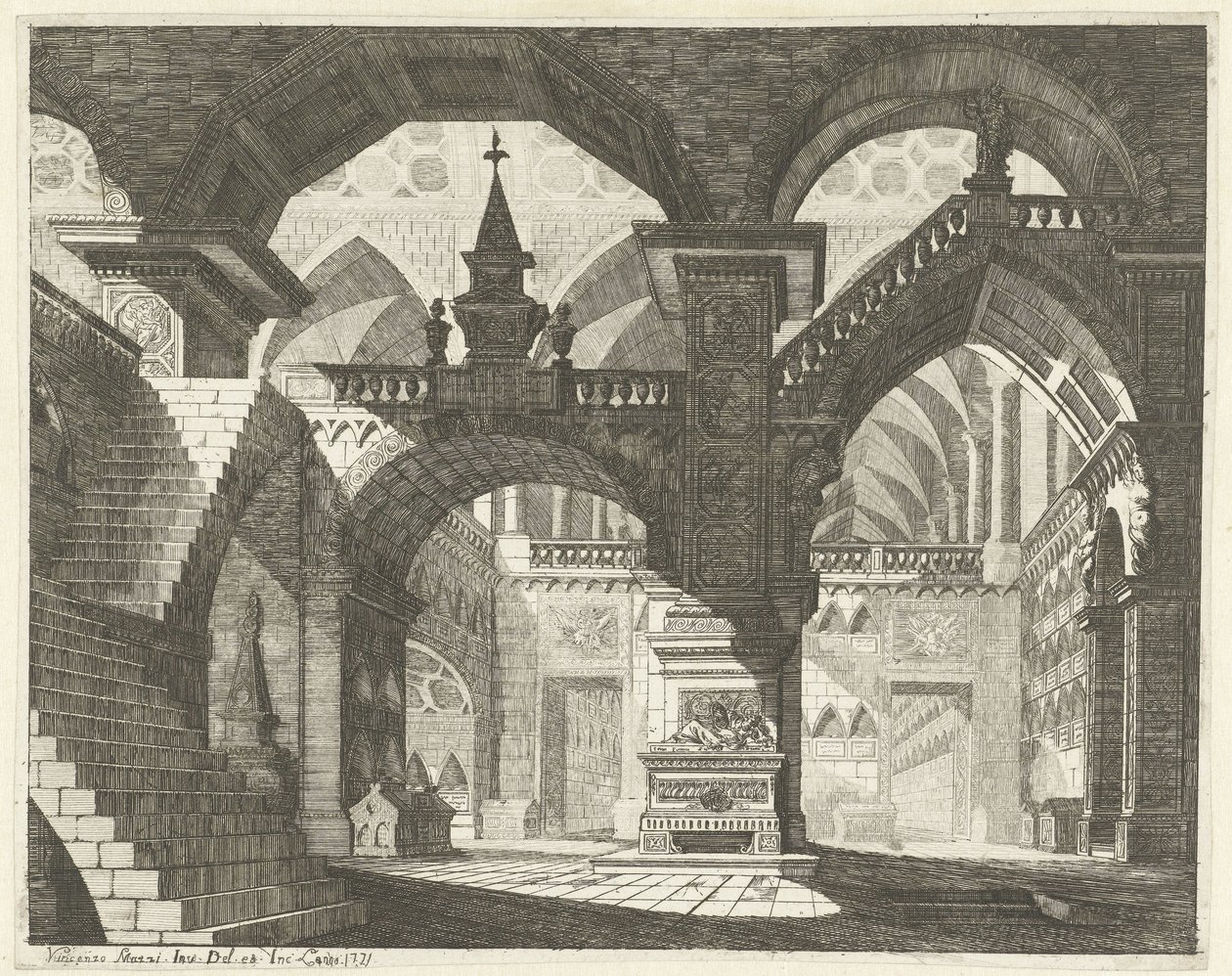 Interno di una chiesa da Vincenzo Mazzi