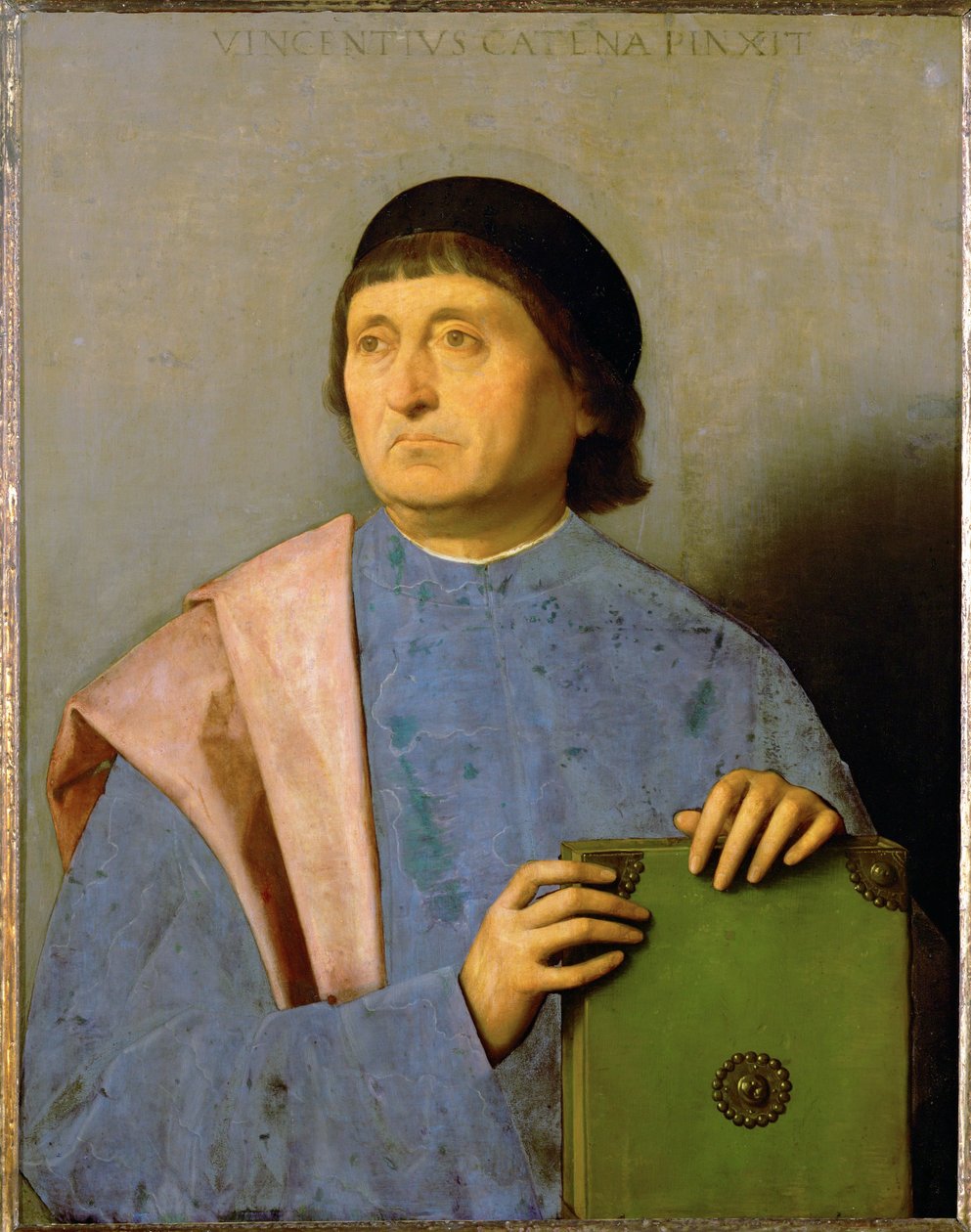 Ritratto di uomo con libro da Vincenzo di Biagio Catena