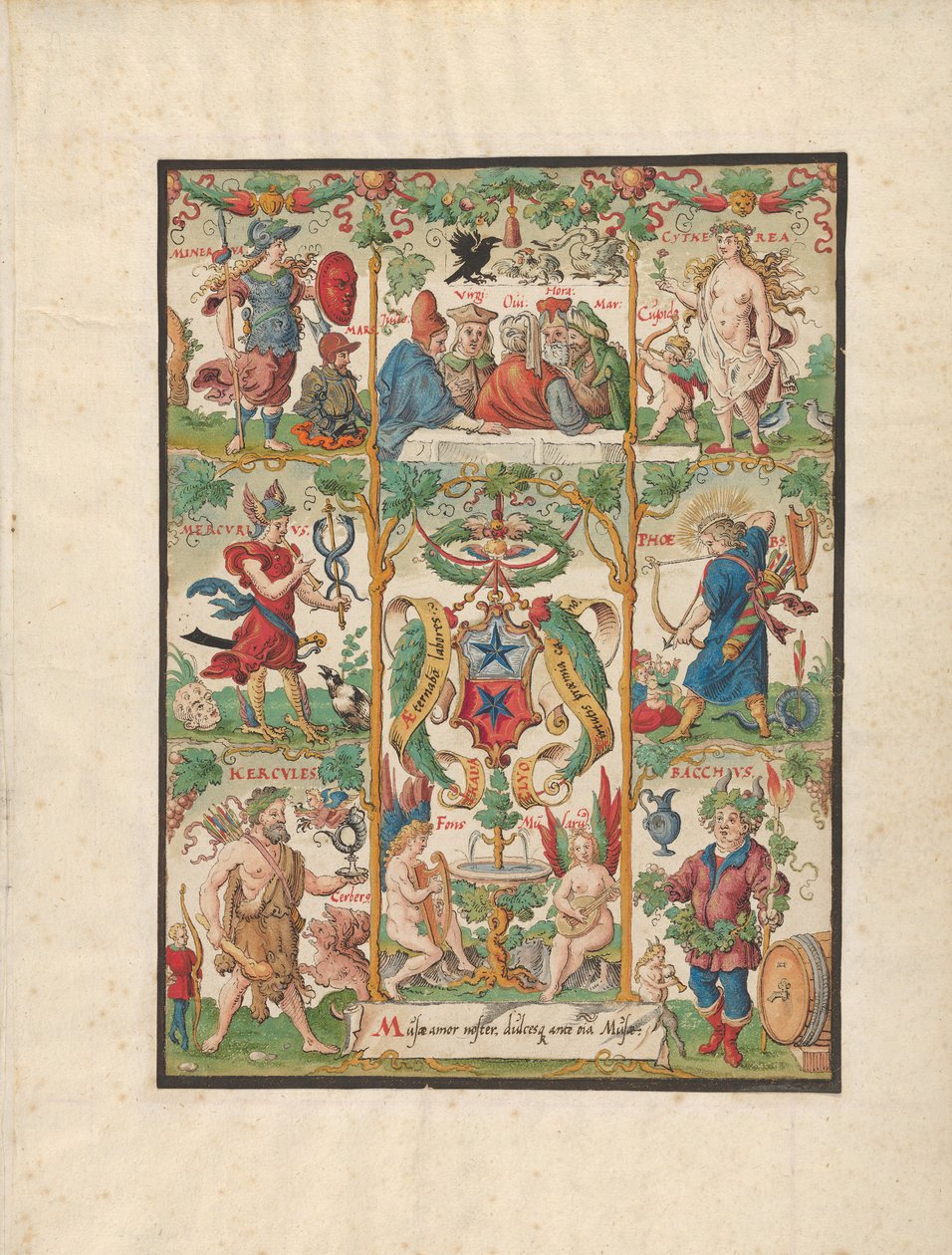 Allegoria Classica con le armi degli Ochsenfelder, metà del XVI secolo da Virgil Solis
